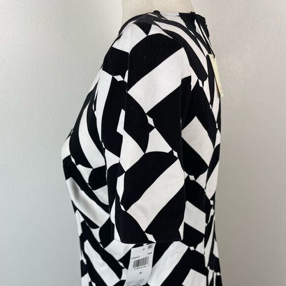 NWT Trina Turk Black and White Midi Dress Size M - Picture 4 of 8